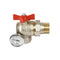 Ball Valve 1" Male/Female with Temperature Gauge Angled